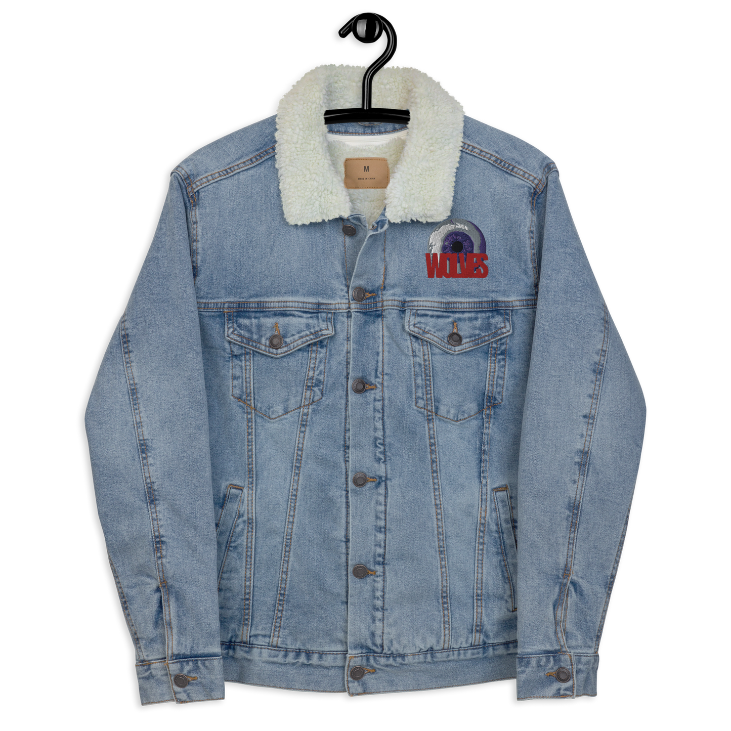 Box denim sherpa jacket